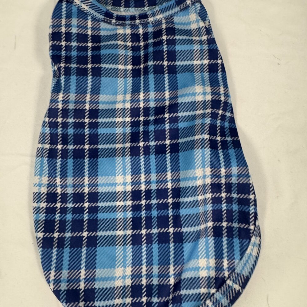 Blue Plaid Flannel Dog Shirt Size S Preppy Fall Pet Top Small Breed